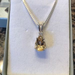 STERLING SILVER GENUINE CITRINE PENDANT 212.00 NWT